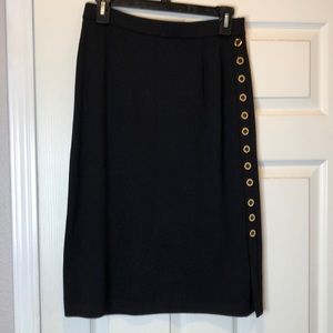 Classy and beautiful black skirt with gold buttons